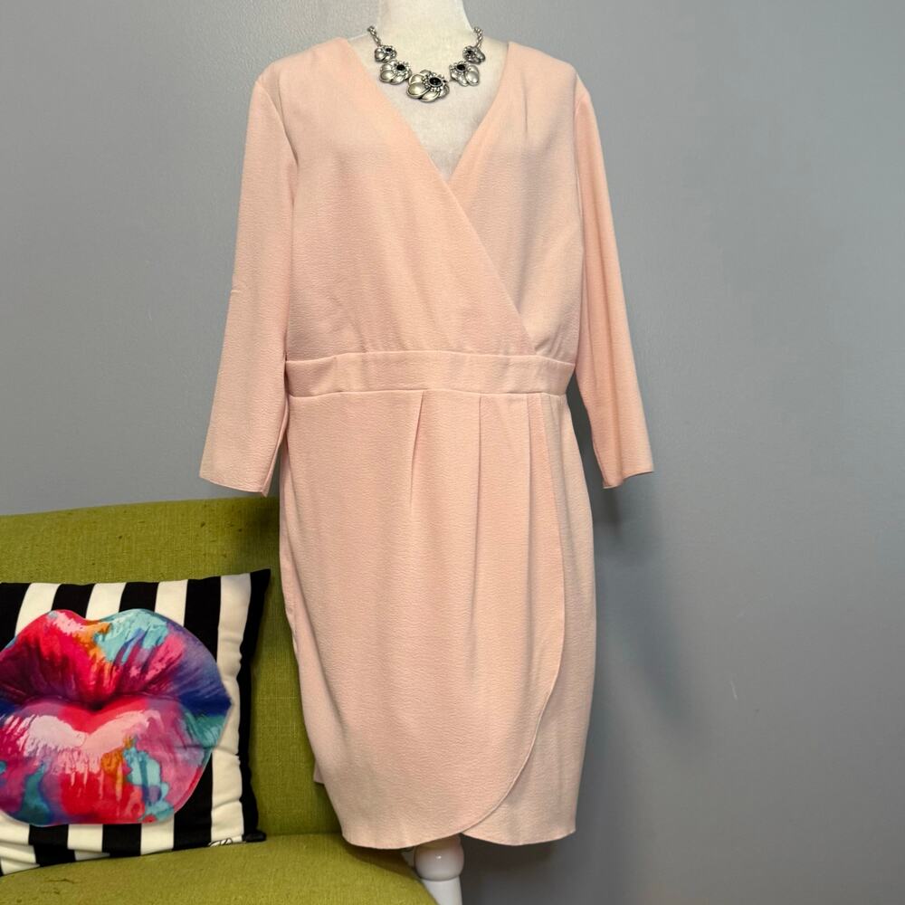 ASOS Design Blush Pink Mini Dress with Wrap Skirt NEW 14